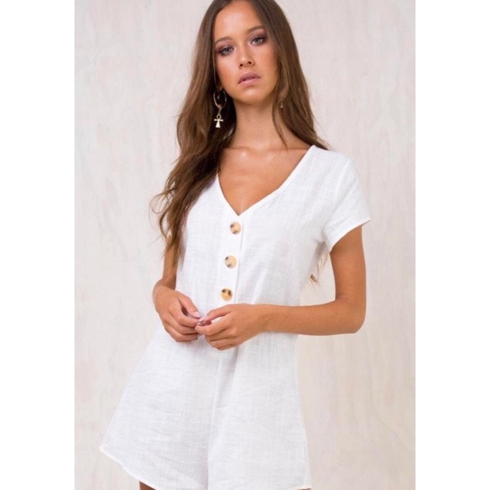 Princess Polly Soft Pearl Playsuit